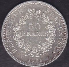 Fransa 50 Frank 1974 Gümüş ( 30 Gram )