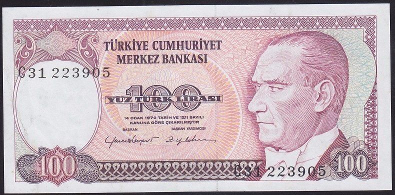 7.EMİSYON 2.TERTİP 100 LİRA C31 223905 ÇİL