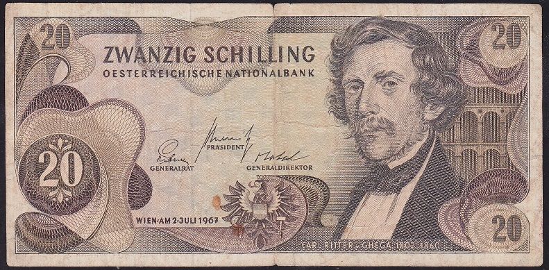 Avusturya 20 Şiling 1967 Temiz