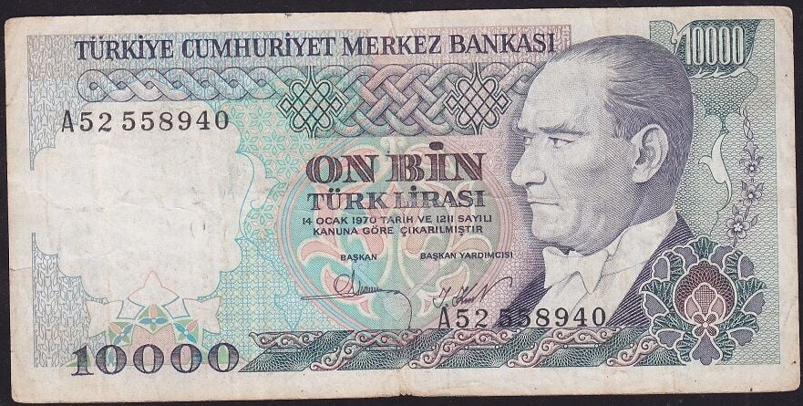 7.Emisyon 1.Tertip 10.000 A52 558940 Çok Temiz