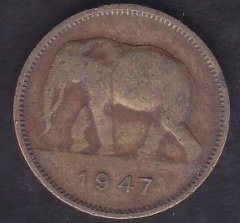 BELÇİKA KONGO 2 FRANK 1947