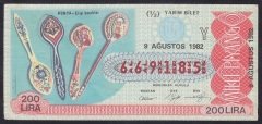 1982 9 AĞUSTOS YARIM BİLET - Y SERİSİ