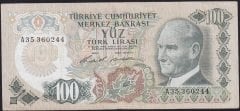 6.Emisyon 1.Tertip 100 Lira A35 360244 Çok Temiz
