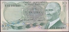 6.Emisyon 1.Tertip 10 Lira E31 390197 Çil