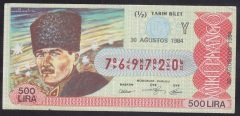 1984 30 AĞUSTOS YARIM BİLET Y SERİSİ