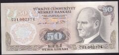 6.Emisyon 1.Tertip 50 Lira C21 002374 Çilaltı Çil