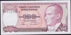 7.Emisyon 1.Tertip 100 Lira A03 315552 Ççt Çilaltı