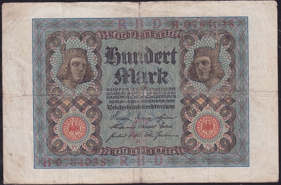 Almanya 100 Mark 1920 Çok Temiz