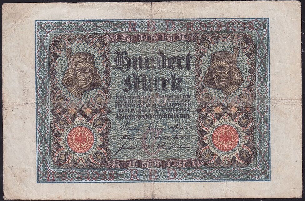 Almanya 100 Mark 1920 Çok Temiz