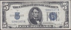 Amerika 5 Dolar 1934D Çok Temiz + (Silver Sertifika Mavi Mühür)