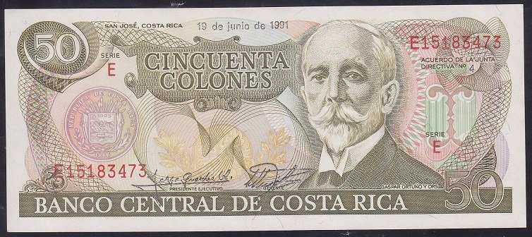 KOSTA RİKA 50 COLONES 1991 ÇİL