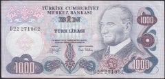 6.EMİSYON 2.TERTİP 1000 LİRA D22 271062 ÇOK ÇOK TEMİZ