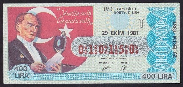 1981 29 EKİM TAM BİLET 010150