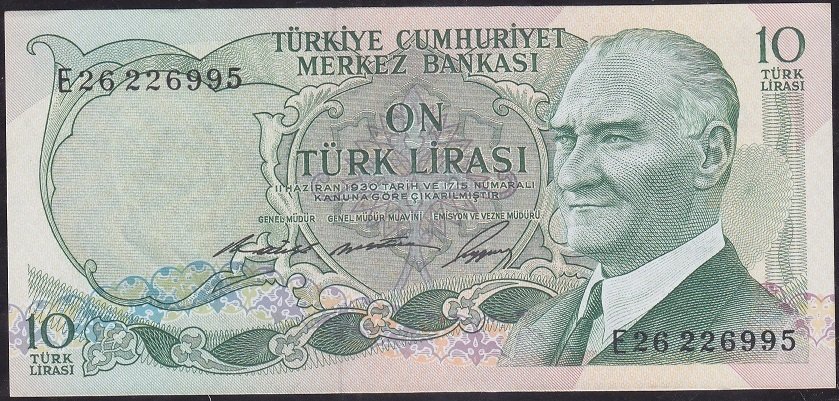 6.Emisyon 1.Tertip 10 Lira E26 226995 Çilaltı Çil