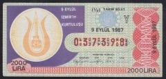 1987 9 EYLÜL YARIM BİLET Y SERİSİ