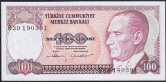 7.EMİSYON 1.TERTİP 100 LİRA B39 190391 ÇÇT +