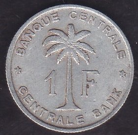 BELÇİKA KONGO 1 FRANK 1958 ( RWANDA - BURUNDİ )