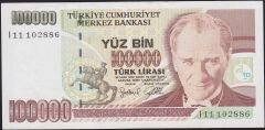 7.Emisyon 3.Tertip 100000 Lira I11 102886 Çilaltı