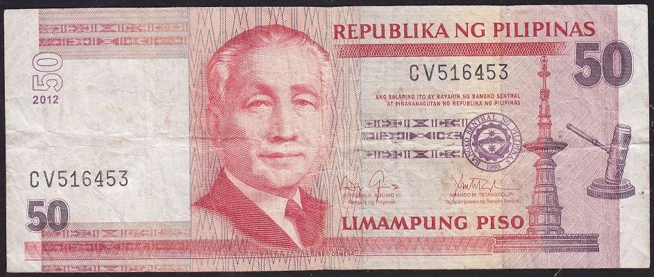 Filipinler 50 Piso 2012 Temiz