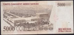 7.Emisyon 5 000 000 Lira I13 599836 Çok Temiz+