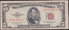 Amerika 5 Dolar 1953A Çok Temiz Kırmızı Mühür