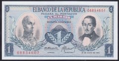 Kolombiya 1 Peso Oro 1972 Çil Pick404e