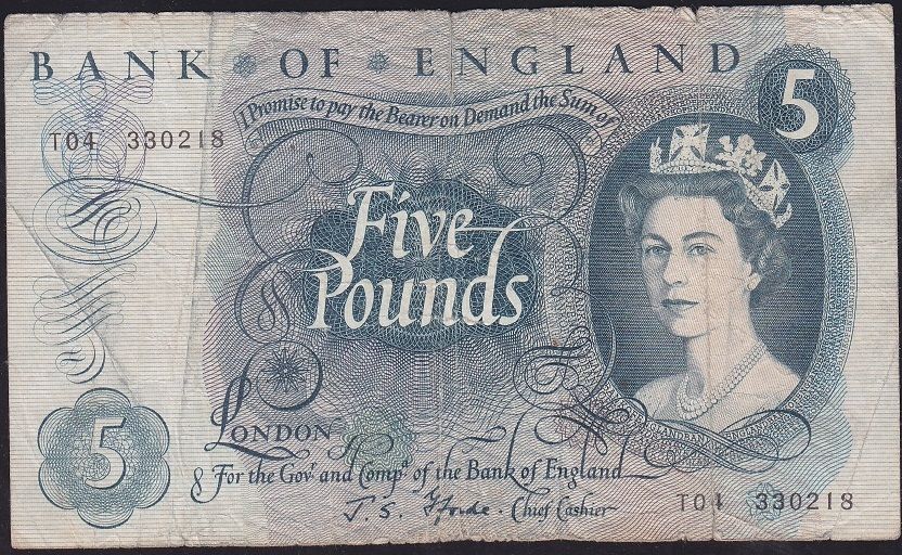 İngiltere 5 Pound 1960 İyi Pick 375b