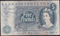 İngiltere 5 Pound 1960 İyi Pick 375b
