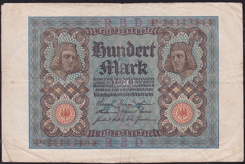 Almanya 100 Mark 1920 Çok Temiz+