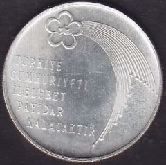 1973 Yılı 50 Lira Türkiye Cumhuriyeti 50. Yıl Gümüş (13 gram)