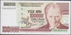 7.Emisyon 3.Tertip 100000 Lira I09 650207 Çil