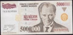 7.Emisyon 5 000 000 Lira I12 523753 Çok Temiz+