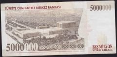 7.Emisyon 5 000 000 Lira I12 523753 Çok Temiz+
