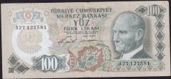 6.Emisyon 1.Tertip 100 Lira A27 127581 Çok Temiz