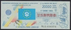 1992 17 EKİM ÇEYREK BİLET U SERİSİ