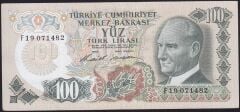 6.Emisyon 1.Tertip 100 Lira F19 071482 Çok Çok Temiz+