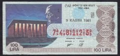 1981 9 KASIM ÇEYREK BİLET - N SERİSİ