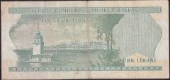 6.Emisyon 1.Tertip 10 Lira D75 248736 Çok Temiz +