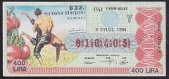 1984 9 EYLÜL YARIM BİLET Y SERİSİ