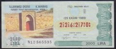 1989 29 KASIM ÇEYREK BİLET G SERİSİ