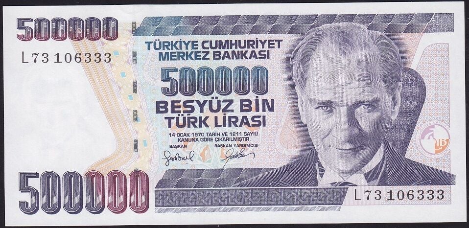 7.Emisyon 4.Tertip 500000 Lira L73 106333 Çilaltı Çil
