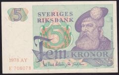 İsveç 5 Kronor 1978 Çilaltı Çil Pick 51d