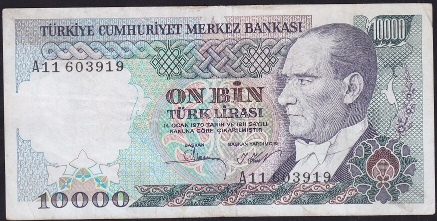 7.Emisyon 1.Tertip 10.000 A11 603919 Çok Temiz+