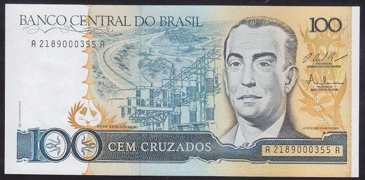 Brezilya 100 Cruzados 1987 Çil Pick 211c