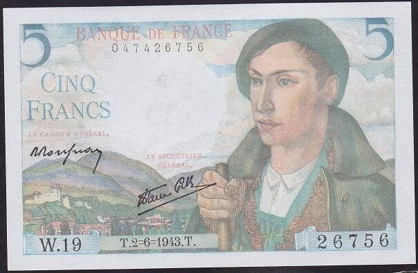 Fransa 5 Frank 1943 Çil