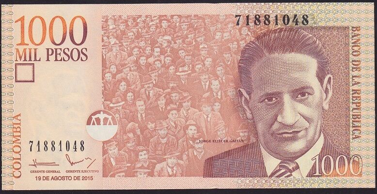 Kolombiya 1000 Pesos 2015 Çilaltı