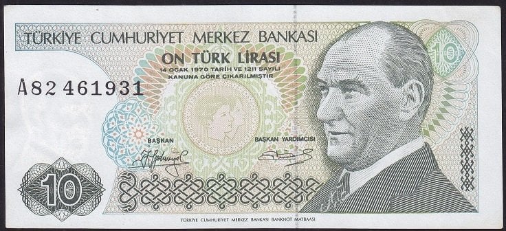 7.Emisyon 1.Tertip 10 Lira A82 461931 Çilaltı Çil