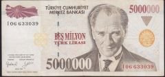 7.Emisyon 5 000 000 Lira I06 633039 Çok Temiz+
