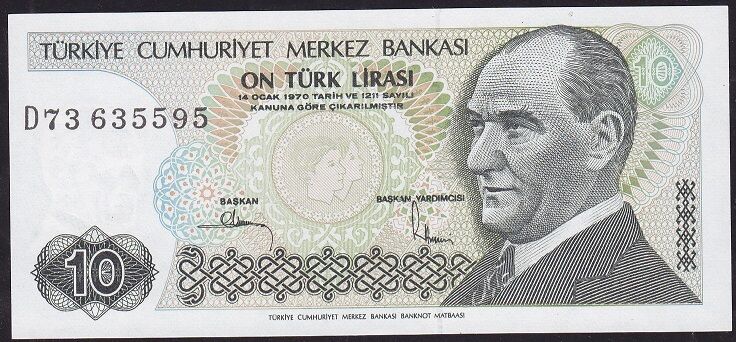 7.Emisyon 2.Tertip 10 Lira D73 635595 Çil