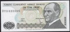 7.Emisyon 2.Tertip 10 Lira D73 635595 Çil